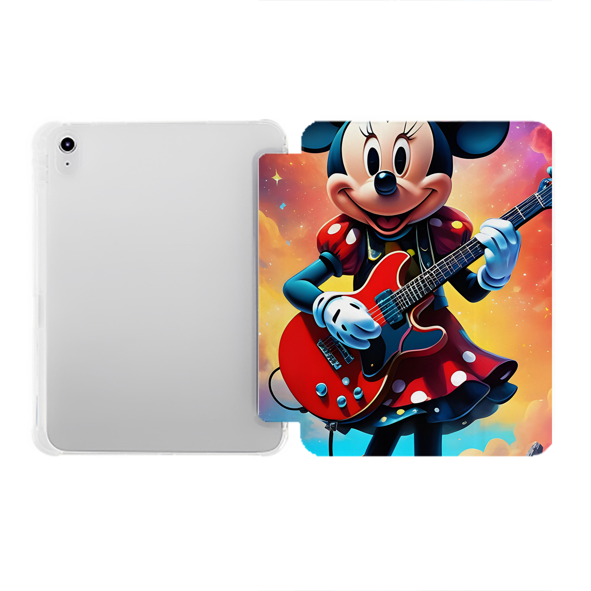 （画像用） ミッキーマウス Mickey Mouse IPad ケース ペン収納付き 三つ折りスタンド PUレザー×シリコン 対応機種9.5/10.5/10.9インチ
